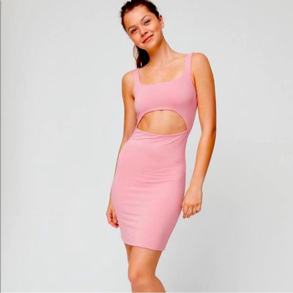 Wilfred Aritzia Perla Pink Bodycon Cut Out Dress Size XS